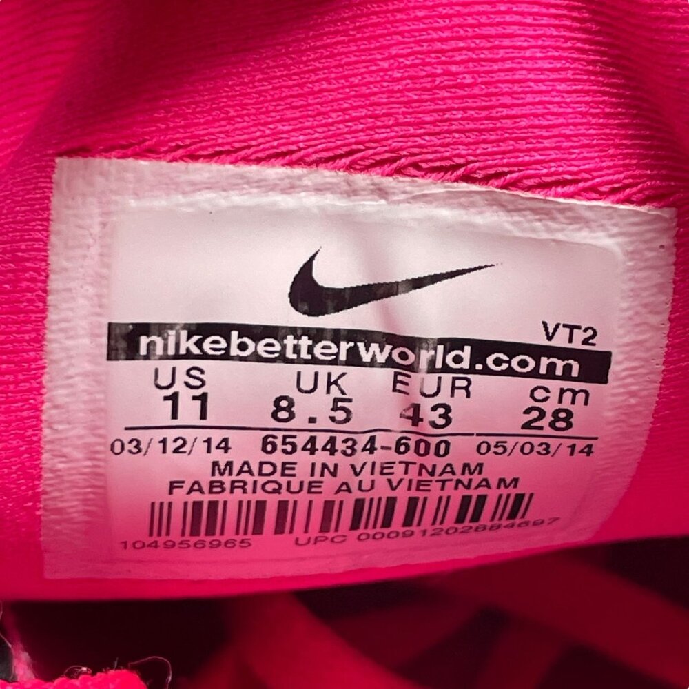 Nike Womens 11 Lunarlon Running Shoes Hot Pink Breathable Mesh Athletic Sneakers - Picture 4 of 16